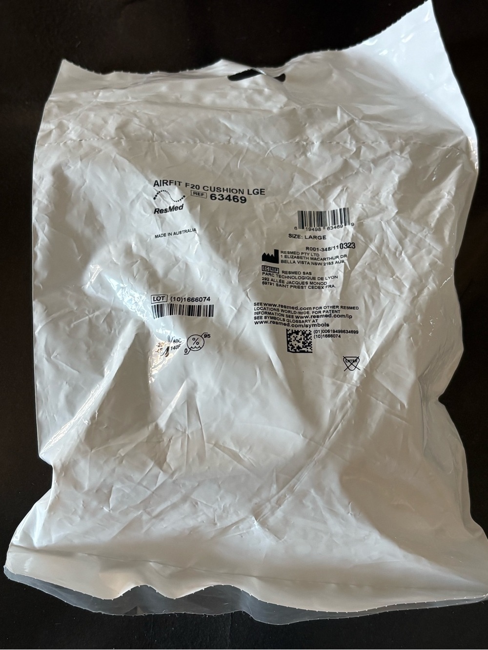 63469 Airfit F20 Large Cushion Replacement NEW Sealed Package